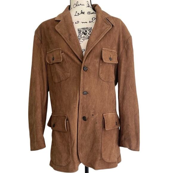 VTG 70’s RALPH LAUREN COUNTRY SUEDE JACKET CHESTNUT ILGWU LOGO MADE IN USA SZ M - Picture 2 of 16